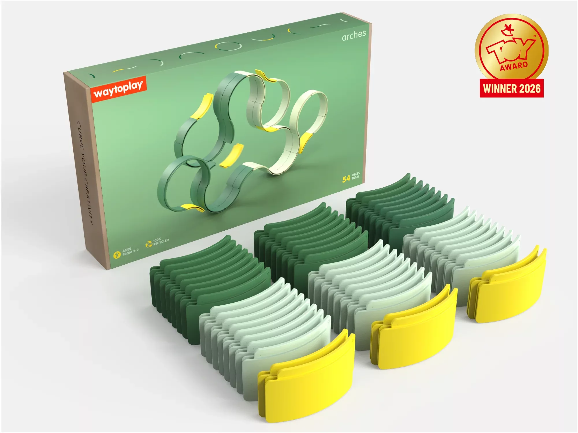 Waytoplay Arches Builder Set – Ευέλικτες Καμάρες Κατασκευής Δρόμων (54 τεμ)