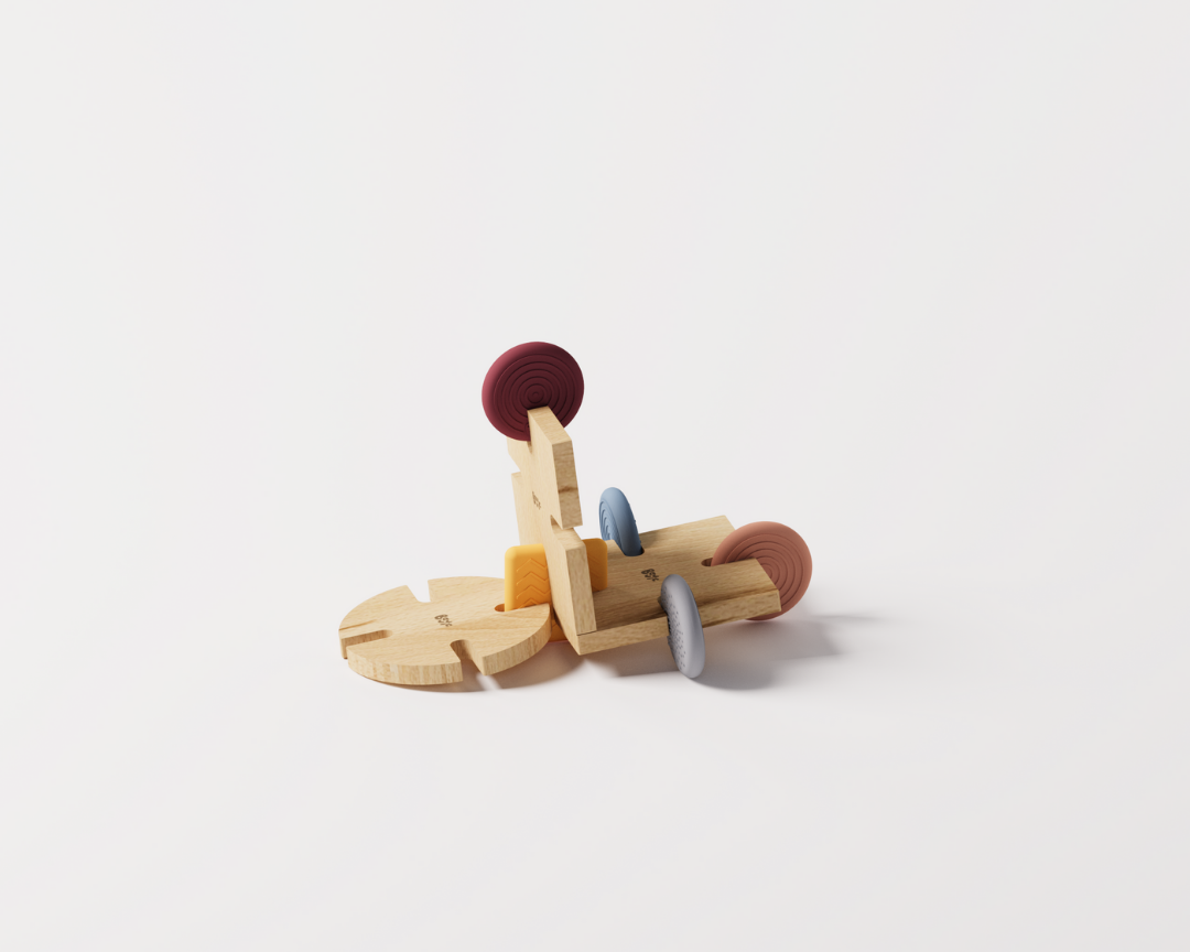 Bavvic Family set - Ξύλινο Σετ κατασκευών 128 τεμαχίων