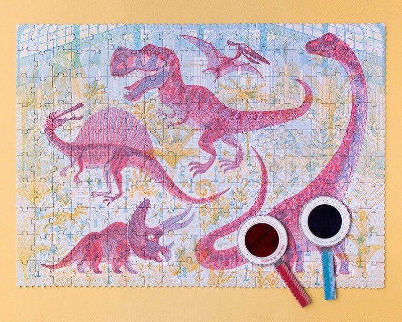 Londji Discover the Dinosaurs – Παζλ Παρατήρησης με Μεγεθυντικούς Φακούς (200 τεμ.)