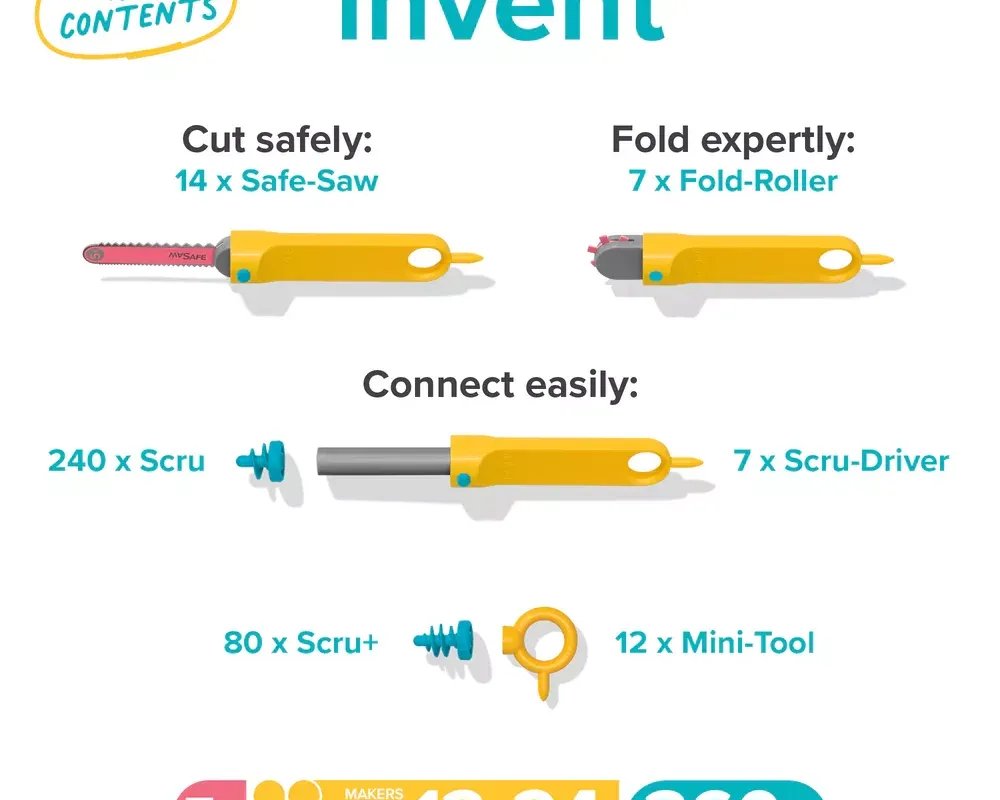 Makedo Invent Kit – Σετ Κατασκευαστικών Εργαλείων 360 τεμαχίων
