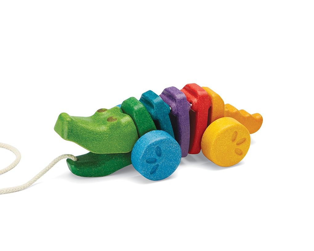 PlanToys Κροκόδειλος Ουράνιο Τόξο - Ξύλινο Συρόμενο Παιχνίδι