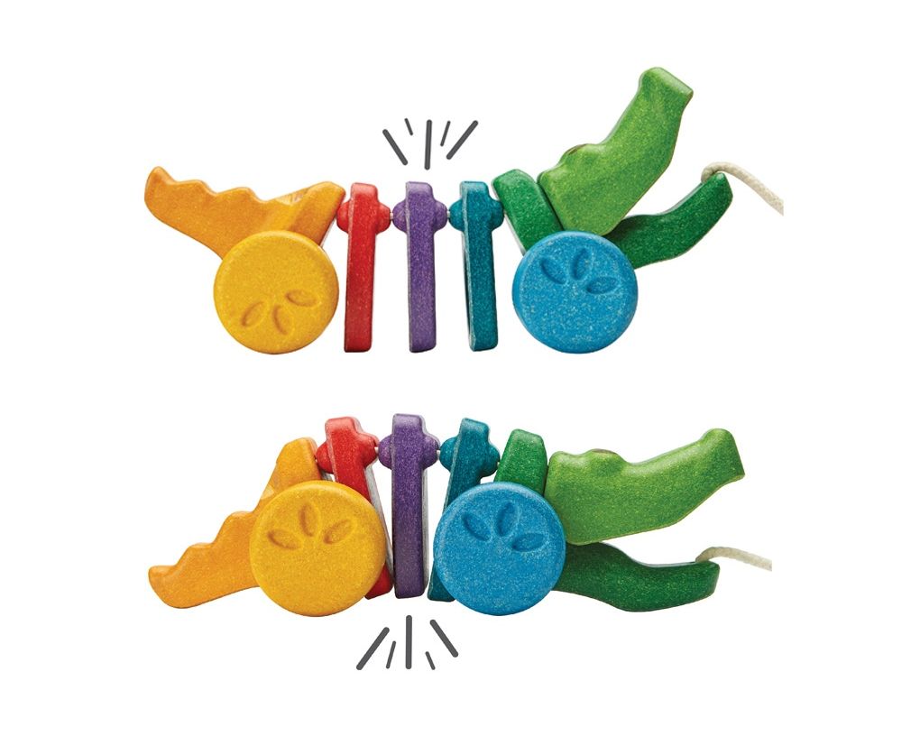 PlanToys Κροκόδειλος Ουράνιο Τόξο - Ξύλινο Συρόμενο Παιχνίδι