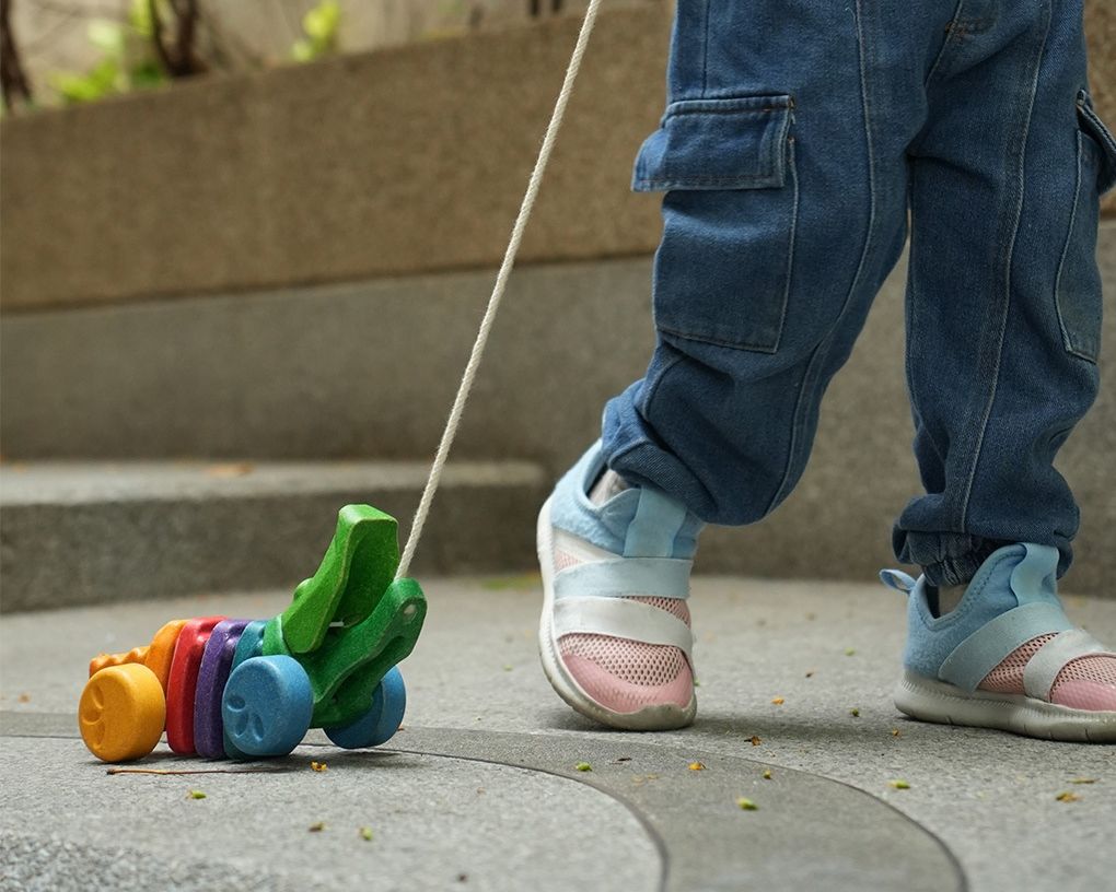 PlanToys Κροκόδειλος Ουράνιο Τόξο - Ξύλινο Συρόμενο Παιχνίδι