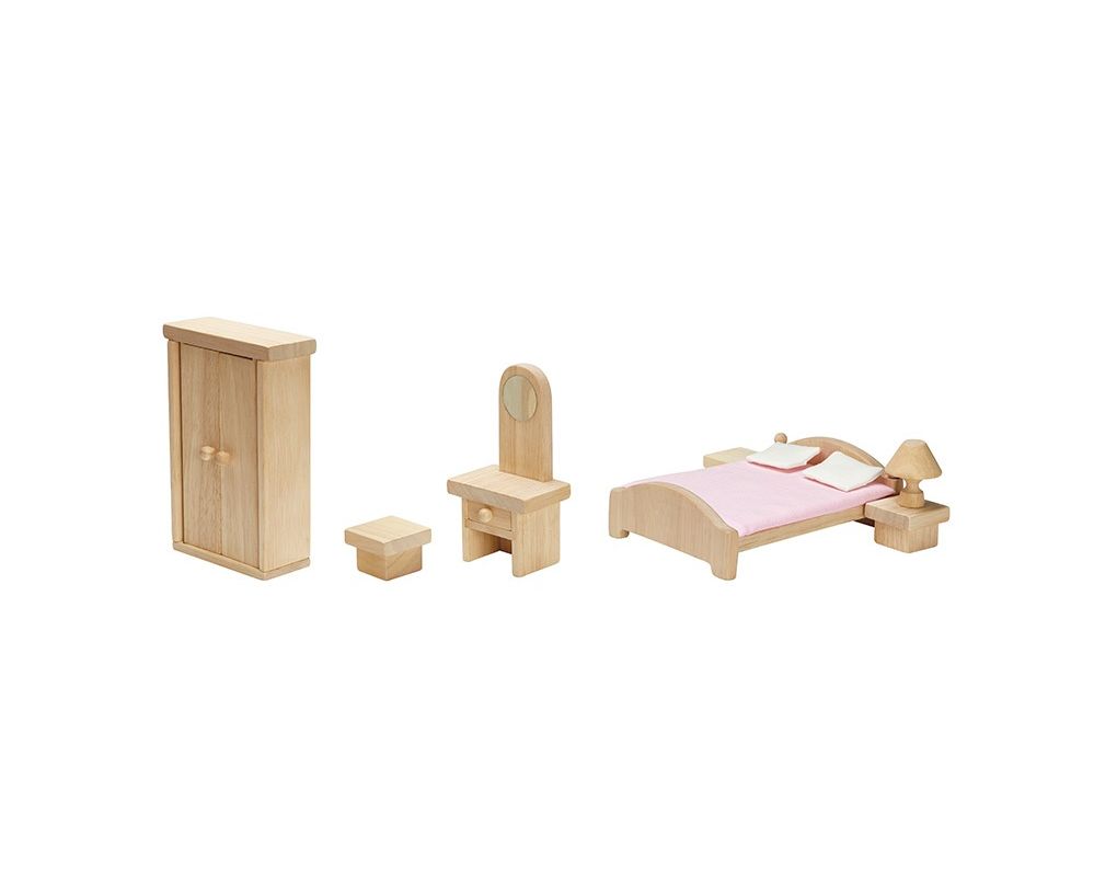 PlanToys Κρεβατοκάμαρα Classic - Ξύλινο Σετ Επίπλων για Κουκλόσπιτο