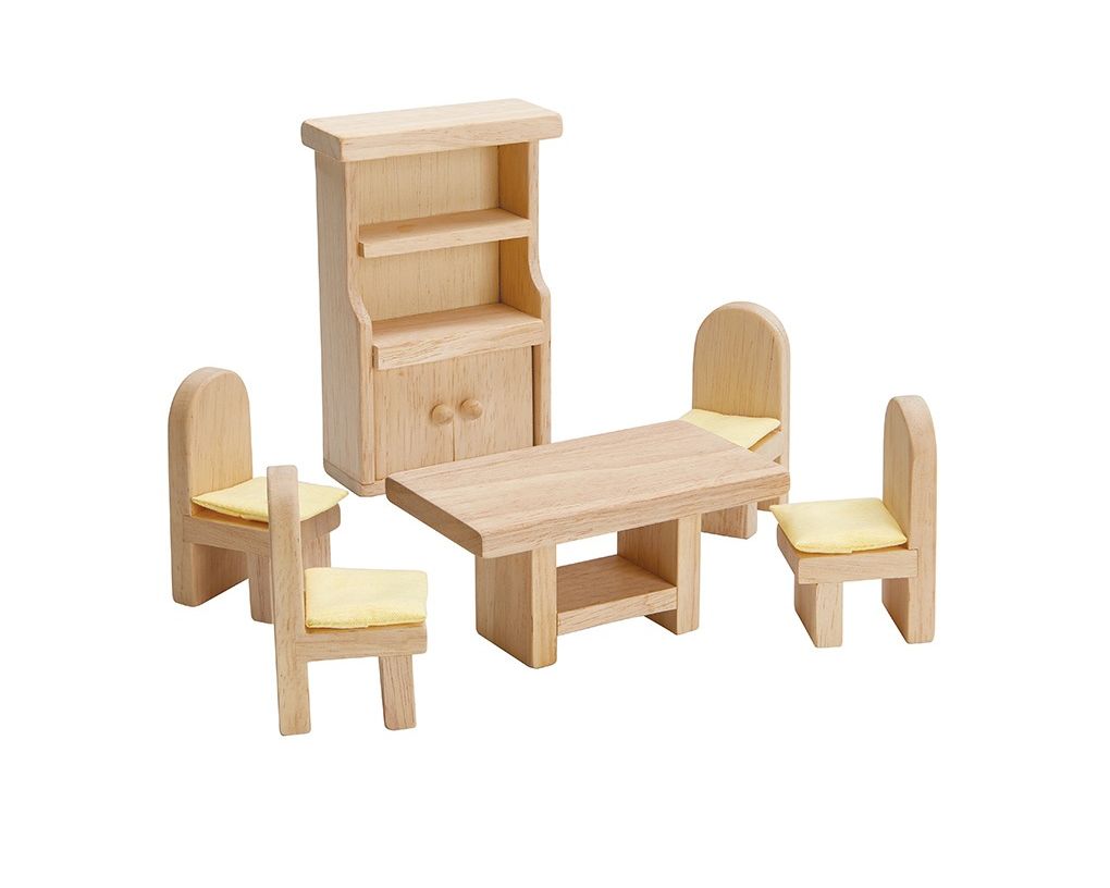 PlanToys Τραπεζαρία Classic - Ξύλινο Σετ Επίπλων για Κουκλόσπιτο