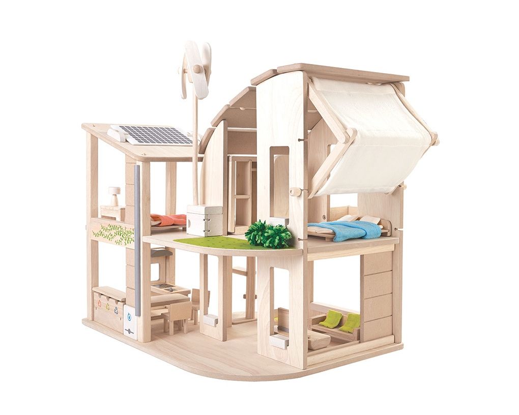 PlanToys Οικολογικό Κουκλόσπιτο - Ξύλινο & Επιπλωμένο