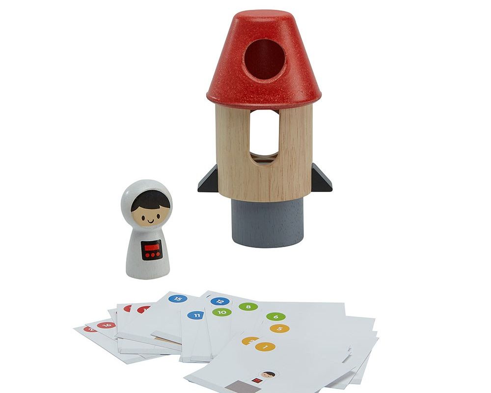 PlanToys Διαστημόπλοιο - Ξύλινο Παιχνίδι Λογικής με Κάρτες