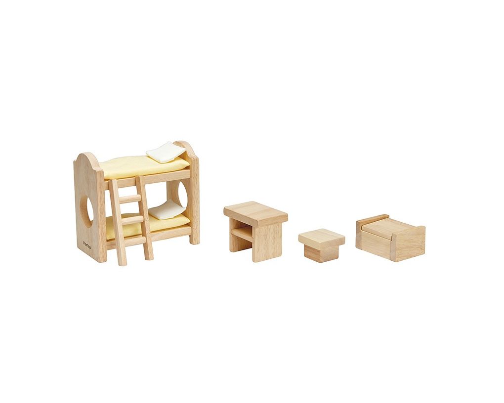 PlanToys Παιδικό Δωμάτιο Classic - Ξύλινο Σετ Επίπλων για Κουκλόσπιτο