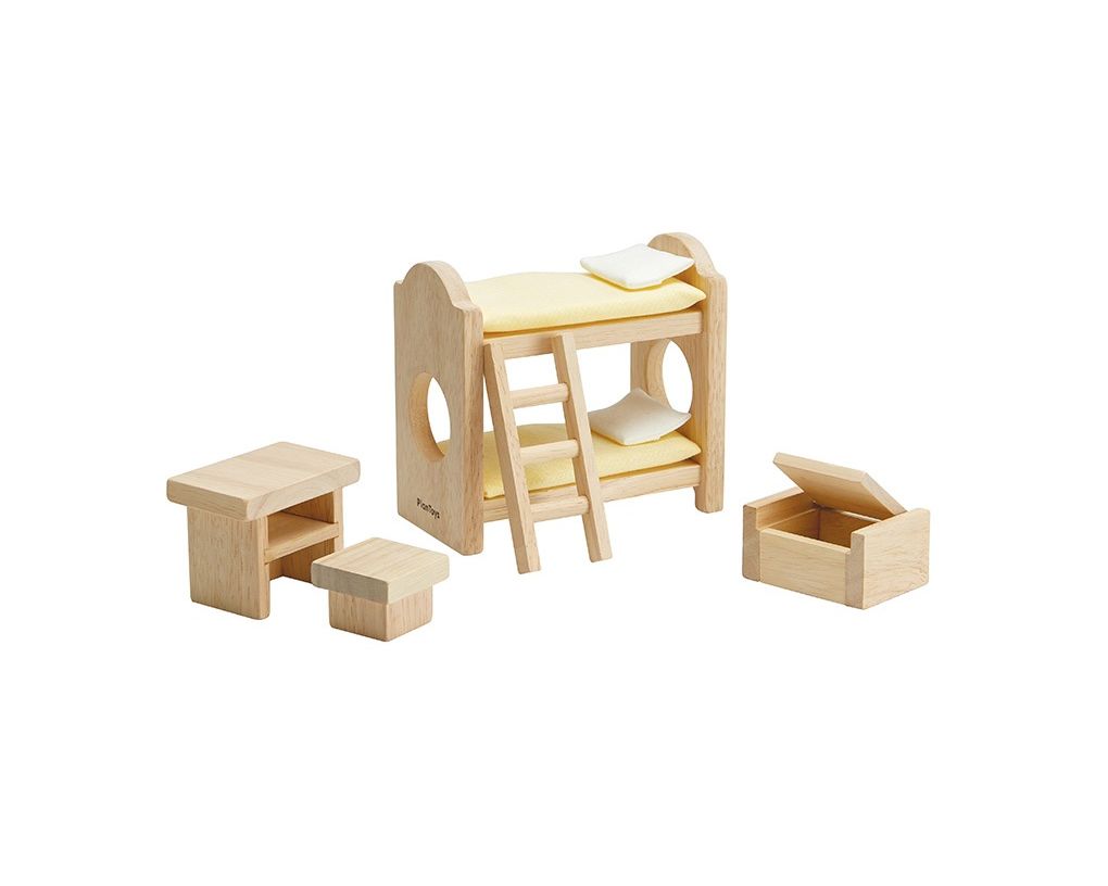 PlanToys Παιδικό Δωμάτιο Classic - Ξύλινο Σετ Επίπλων για Κουκλόσπιτο
