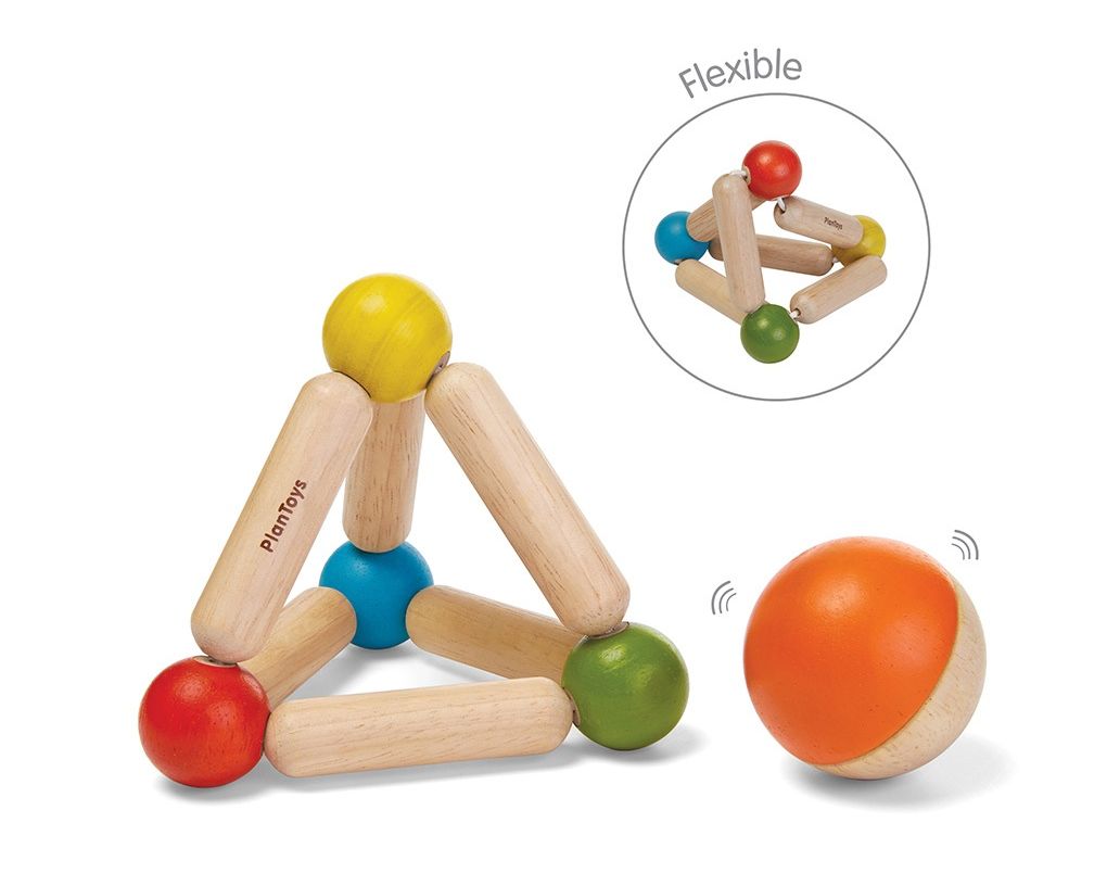 PlanToys Πυραμίδα με Μπάλα - Ξύλινο Αισθητηριακό Παιχνίδι για Βρέφη
