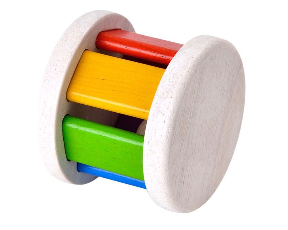 PlanToys Κύλινδρος - Ξύλινη Κουδουνίστρα Ρόλερ για Βρέφη