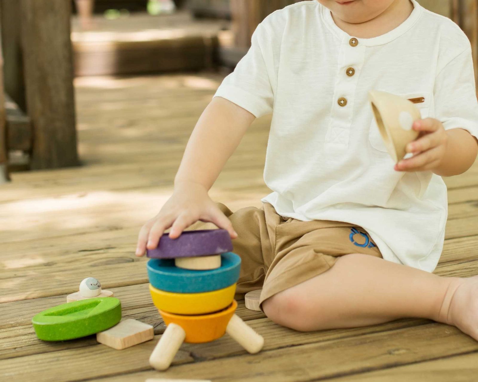 PlanToys Πύραυλος Ταξινόμησης - Ξύλινο Παιχνίδι Στοίβαξης & Σχημάτων
