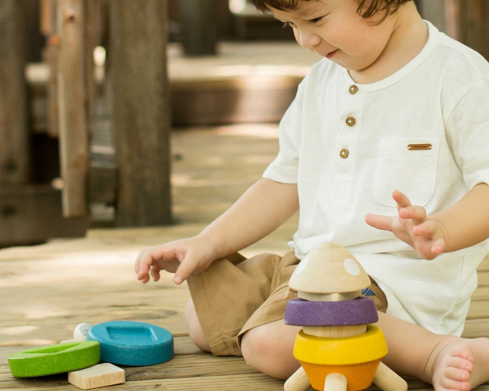 PlanToys Πύραυλος Ταξινόμησης - Ξύλινο Παιχνίδι Στοίβαξης & Σχημάτων