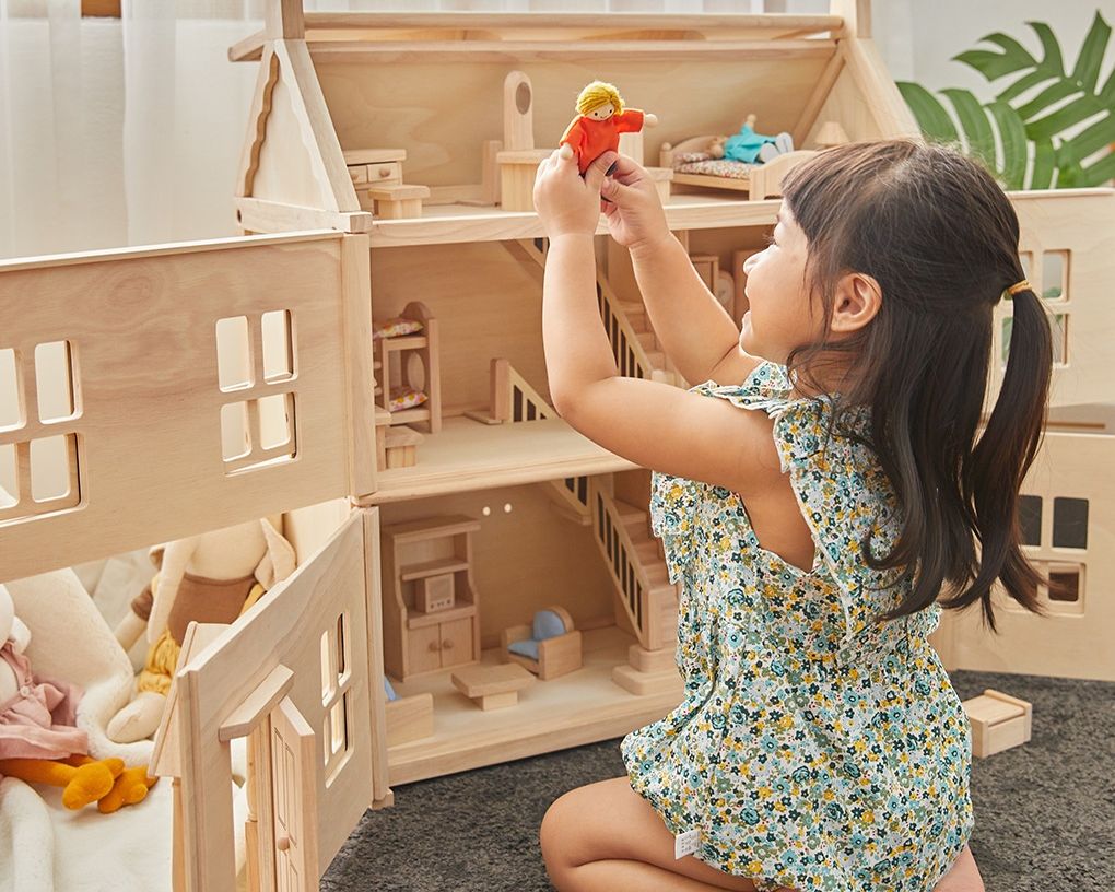 PlanToys Βικτωριανό Κουκλόσπιτο - Ξύλινο Κουκλόσπιτο 3 ορόφων