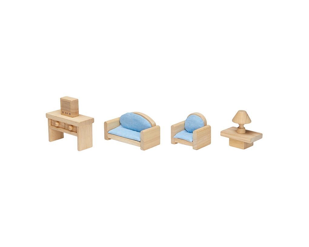 PlanToys Σαλόνι Classic - Ξύλινο Σετ Επίπλων για Κουκλόσπιτο