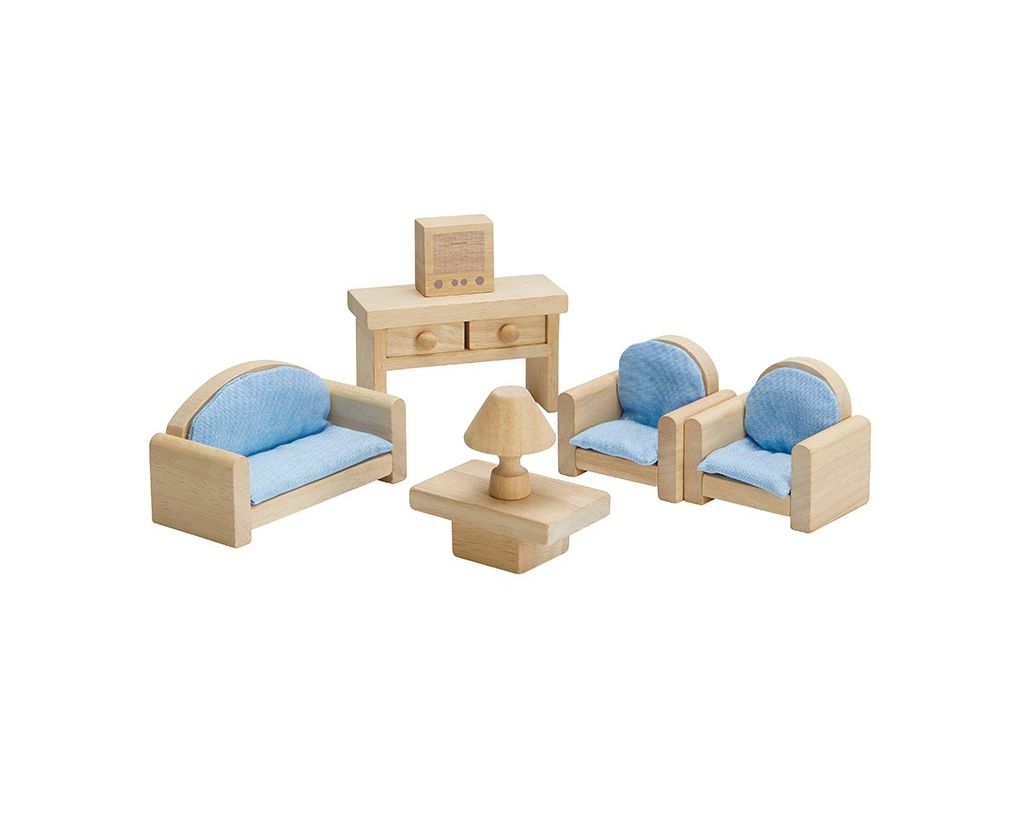 PlanToys Σαλόνι Classic - Ξύλινο Σετ Επίπλων για Κουκλόσπιτο