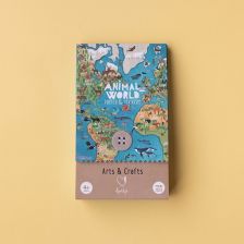 Londji Animal World - Χάρτης Ζώων με Αυτοκόλλητα