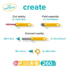 MakeDo Create Kit – Σετ Κατασκευαστικών Εργαλείων 260 τεμαχίων