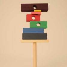 Toyto Blocks Stacking Tower - Ξύλινο Παιχνίδι Στοίβαξης & Ανακάλυψης