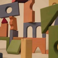 Toyto Blocks Building Blocks - Ξύλινα Τουβλάκια Γεωμετρικης Κατασκευής