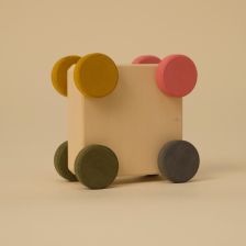 Toyto White Square Vehicle - Ξύλινο Όχημα Μορφής & Πειραματισμού