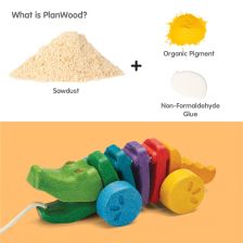 PlanToys Κροκόδειλος Ουράνιο Τόξο - Ξύλινο Συρόμενο Παιχνίδι