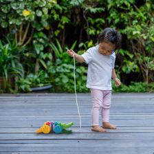 PlanToys Κροκόδειλος Ουράνιο Τόξο - Ξύλινο Συρόμενο Παιχνίδι