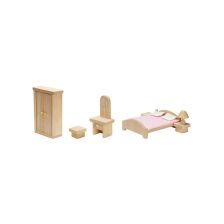 PlanToys Κρεβατοκάμαρα Classic - Ξύλινο Σετ Επίπλων για Κουκλόσπιτο