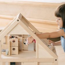 PlanToys Κλασικό Κουκλόσπιτο - Ξύλινο Κουκλόσπιτο με 4 Δωμάτια