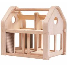 PlanToys Φορητό Κουκλόσπιτο - Ξύλινο κουκλόσπιτο με επίπλωση