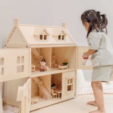 PlanToys Βικτωριανό Κουκλόσπιτο - Ξύλινο Κουκλόσπιτο 3 ορόφων