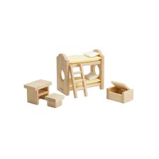 PlanToys Παιδικό Δωμάτιο Classic - Ξύλινο Σετ Επίπλων για Κουκλόσπιτο