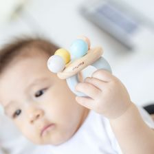 PlanToys Κουδουνίστρα Καμπάνα Παστέλ - Ξύλινη Κουδουνίστρα για Βρέφη