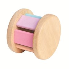 PlanToys Κύλινδρος Παστέλ - Ξύλινη Κουδουνίστρα Ρόλερ για Βρέφη