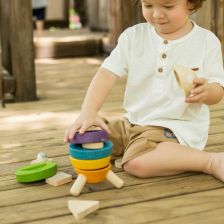 PlanToys Πύραυλος Ταξινόμησης - Ξύλινο Παιχνίδι Στοίβαξης & Σχημάτων