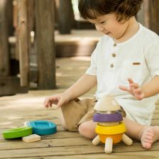 PlanToys Πύραυλος Ταξινόμησης - Ξύλινο Παιχνίδι Στοίβαξης & Σχημάτων