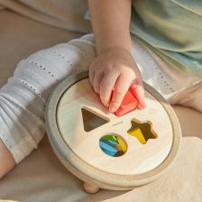 PlanToys Μπολ με Γεωμετρικά Σχήματα - Ξύλινο Παιχνίδι Ταξινόμησης & Αντιστοίχισης