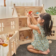 PlanToys Βικτωριανό Κουκλόσπιτο - Ξύλινο Κουκλόσπιτο 3 ορόφων