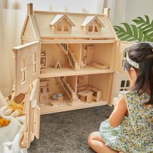PlanToys Βικτωριανό Κουκλόσπιτο - Ξύλινο Κουκλόσπιτο 3 ορόφων